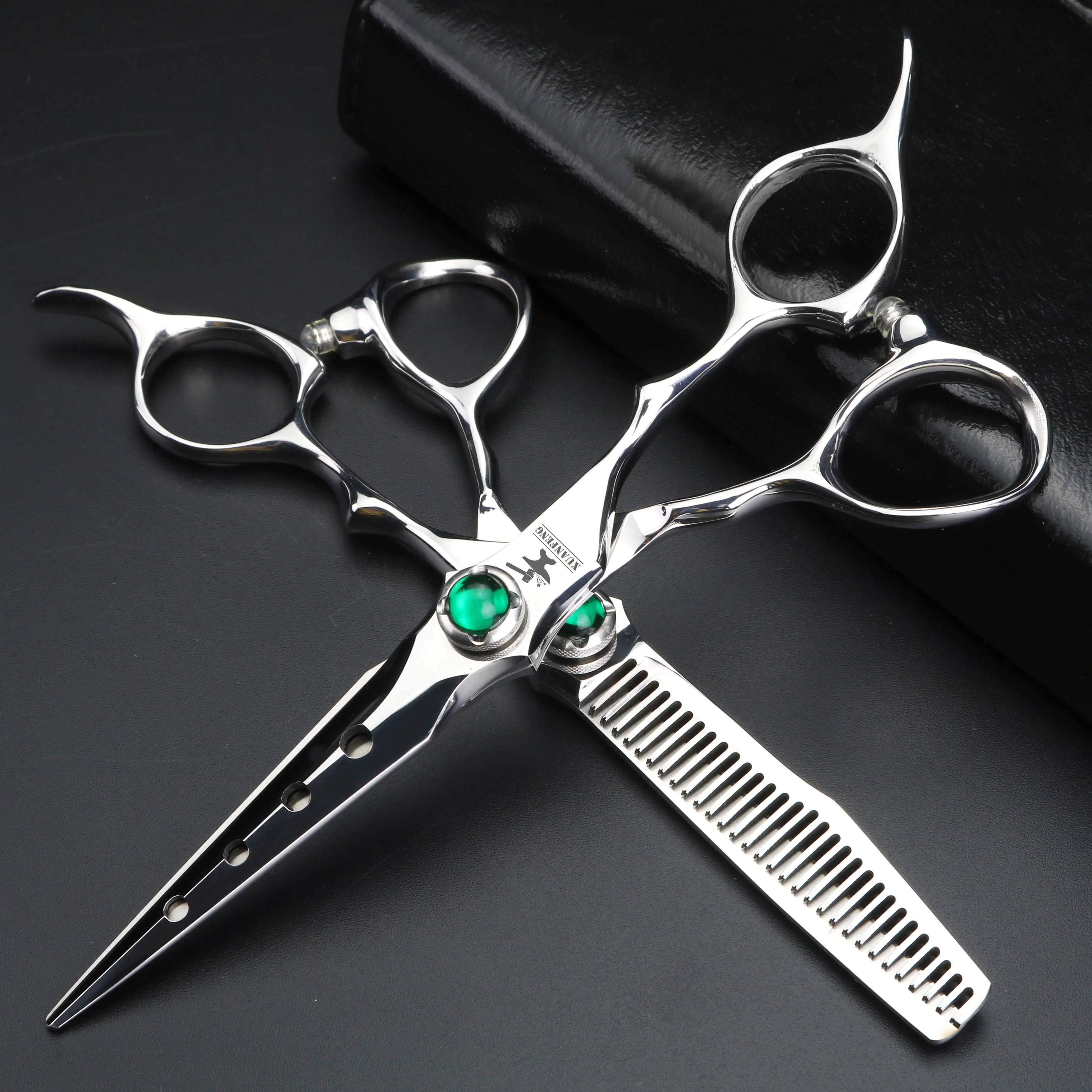 VG10 Steel 6-inch Professional Hair Scissors Barber Cutting and Thinning Scissors Set