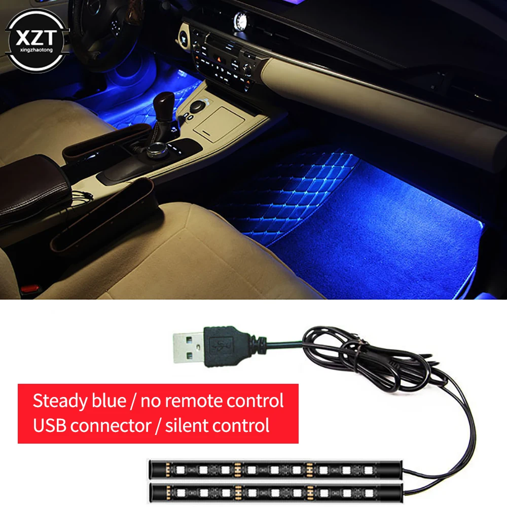 Best Selling LED Car Foot Ambient Light With USB Neon Strips Backlight Auto Interior Decorative Atmosphere Lamps