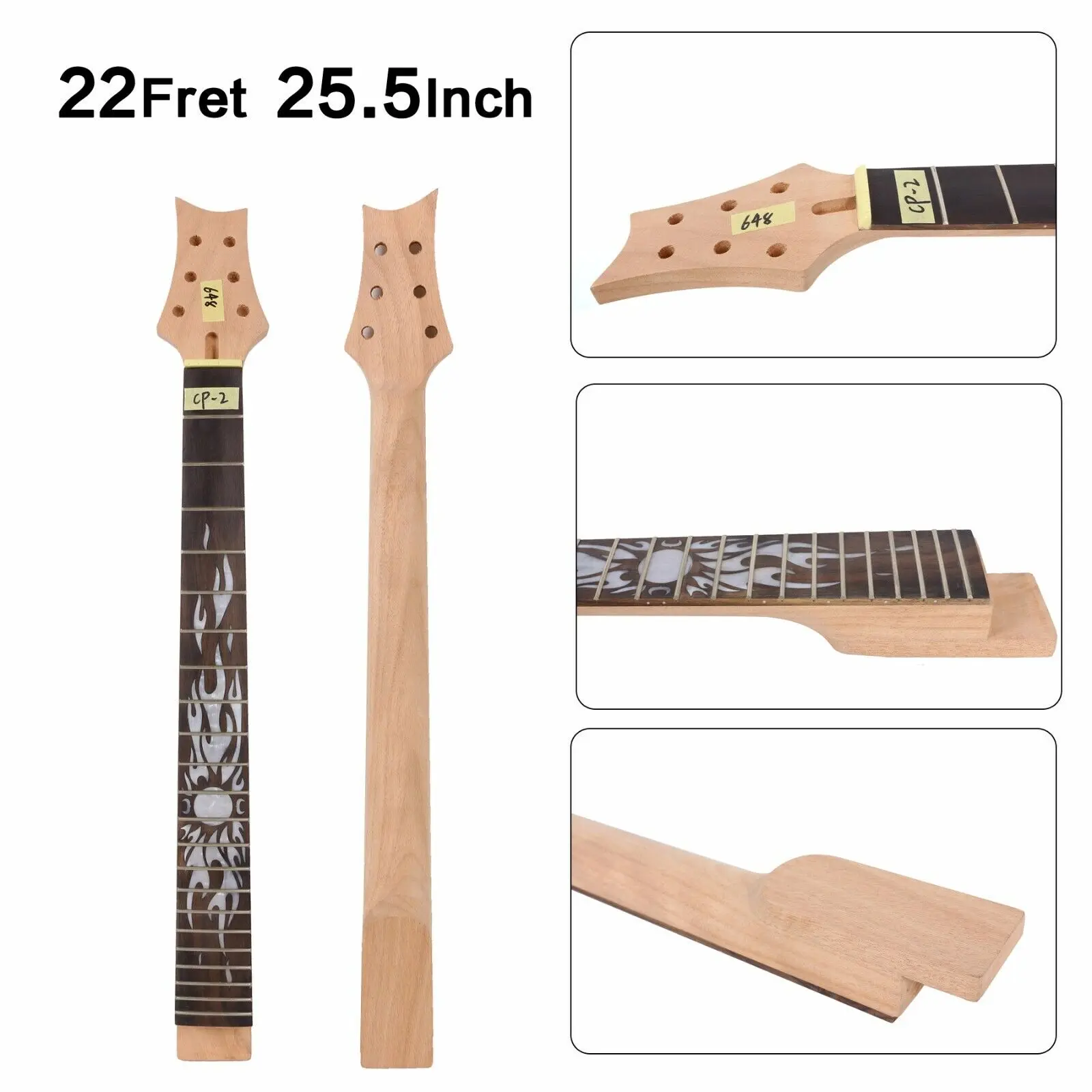 

22 fret Electric Guitar Neck mahogany Rosewood fretboard Unfinished DIY guitar