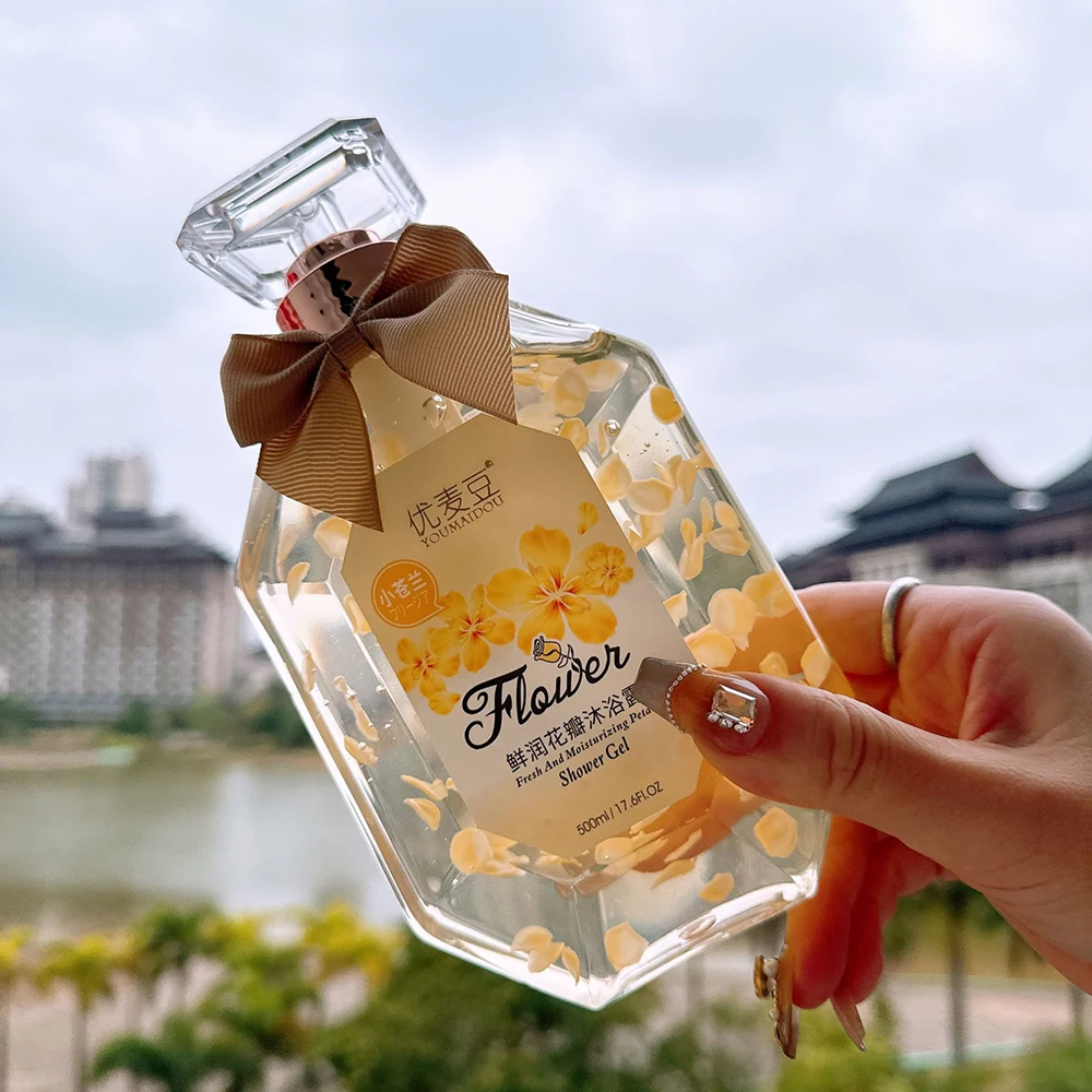 500ml Jasmine Petal Shower Gel Moisturizing Tender Smooth Whitening Rose Body Wash Body Care Oil Control Refreshing Body Care