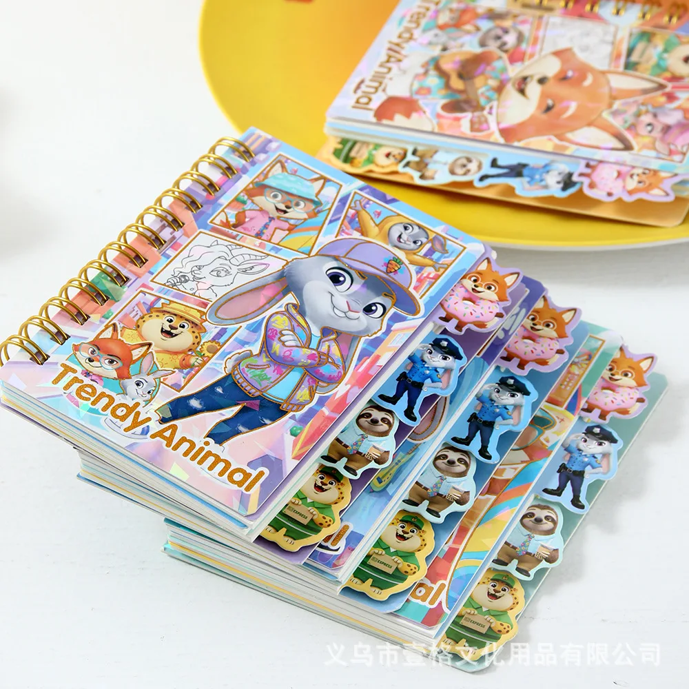 1 قطعة لمجموعة دفتر Zootopia الثقافية والإبداعية البرنز لفائف اليد دفتر الأستاذ الصغير المحمولة الكرتون جيب المفكرة دفتر