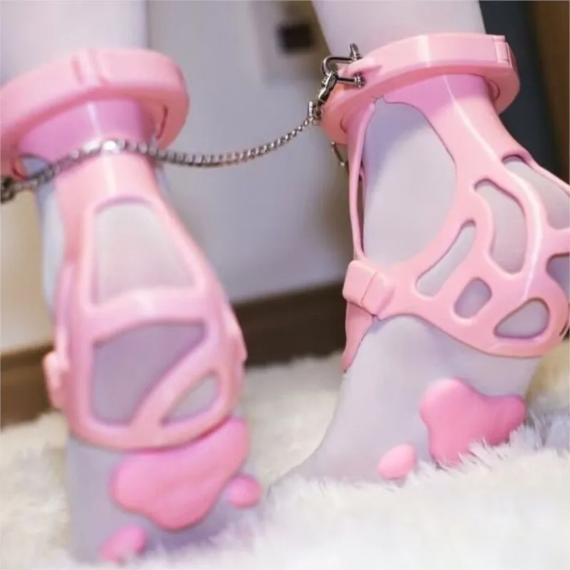 Adjustable Adult Foot Decoration With Connecting Chain Foot Standing Dance Training Props Cosplay Game Tool Accessories