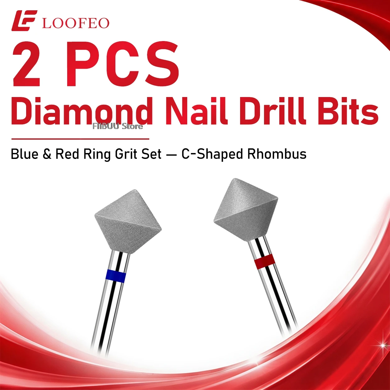 2pcs Diamond Nail Drill Bits for Cuticle Sidewall Burrs Cleaning Nail Prep Milling Cutter for Manicure E-File Bits Medium Fine