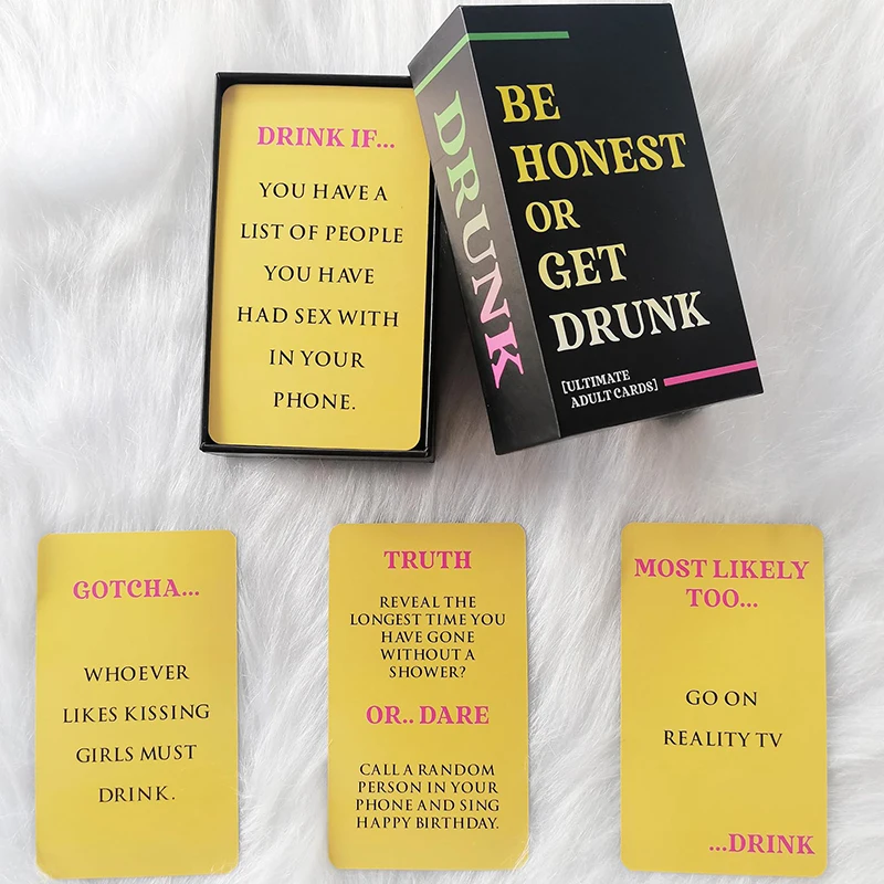 Be Honest Or Get Drunk Gioco di carte Ultimate Gioco di bere per adulti per feste Divertenti sfide impertinenti e dares perfettamente