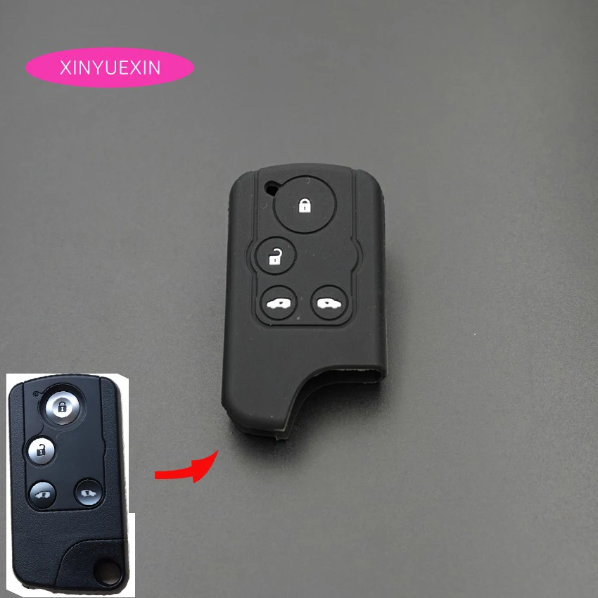 Xinyuexin Silicone Car Key Cover Case Fit for Honda Odyssey Elysion 4Button Remote Key Jacket Car-styling Silica Gel Before 2014 image 6