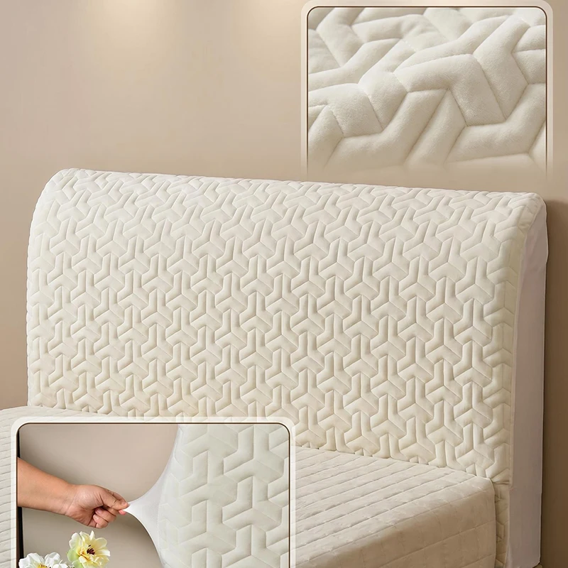 Elastic Quilted Headboard Cover Thicken Soft Bed Head  Dustproof Cover Anti-collision Bedside Furniture Protective Cover