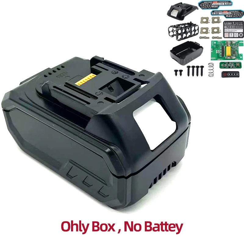 For BL1845 18V Li-ion Power Tool 5/10-cell BL1830 Li-ion Battery 21700 Plastic Casing with PCB Charging Protection Circuit Board