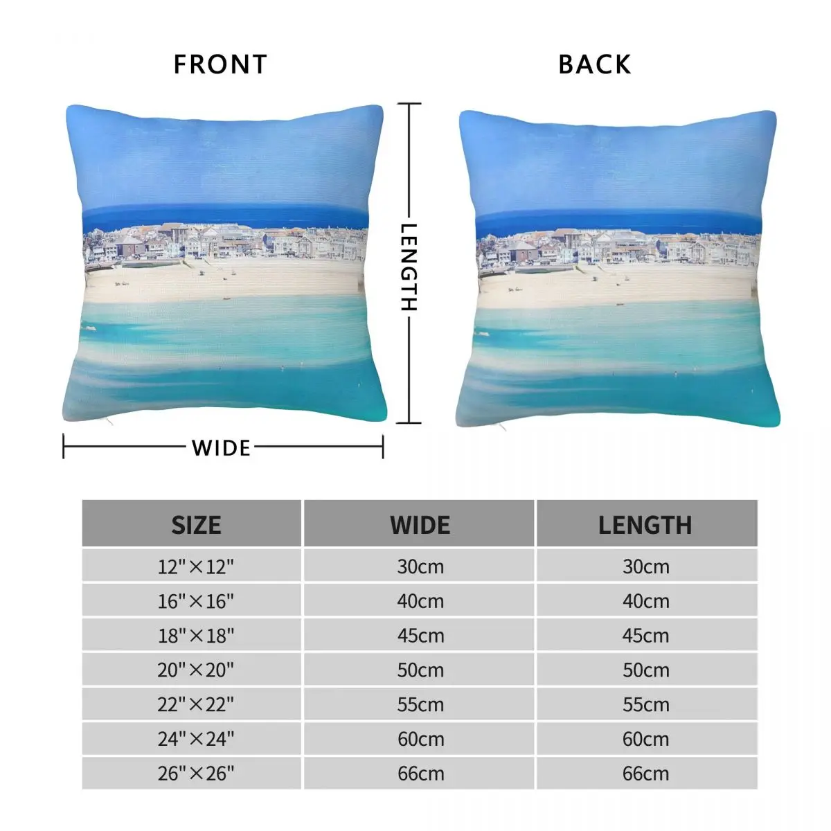 St Ives Cornwall Pillowcase Polyester Linen Velvet Creative Zip Decorative Room Cushion Case