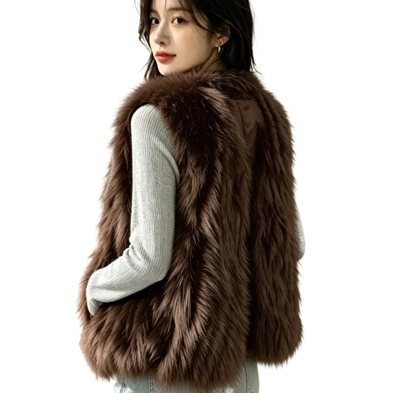 Fox Vest Car Strip Short 2026 Autumn and Winter Fashion New Thin Jacket Fur Vesttemperament Commuting High Quality High Value