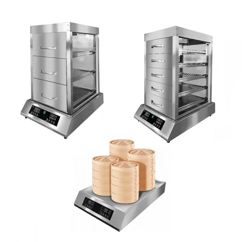 

New electric steamer large multi-layer stainless steel steamer buns vegetable machine