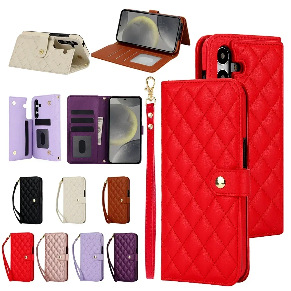 

Leather Wallet Case for Samsung Galaxy S21 S23 FE S24 S22 Plus A73 A55 A54 A53 A15 A14 A13 5G Cards Slot Flip Phone Cover