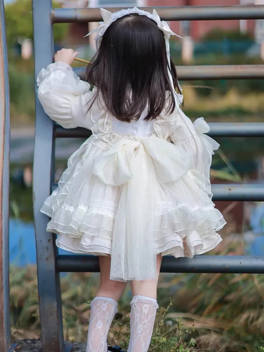 Spanish Princess Dress Lolita Dress First Birthday Pomace Dress Flower Girl Dresses Kids Dresses for Girls Eid Custome