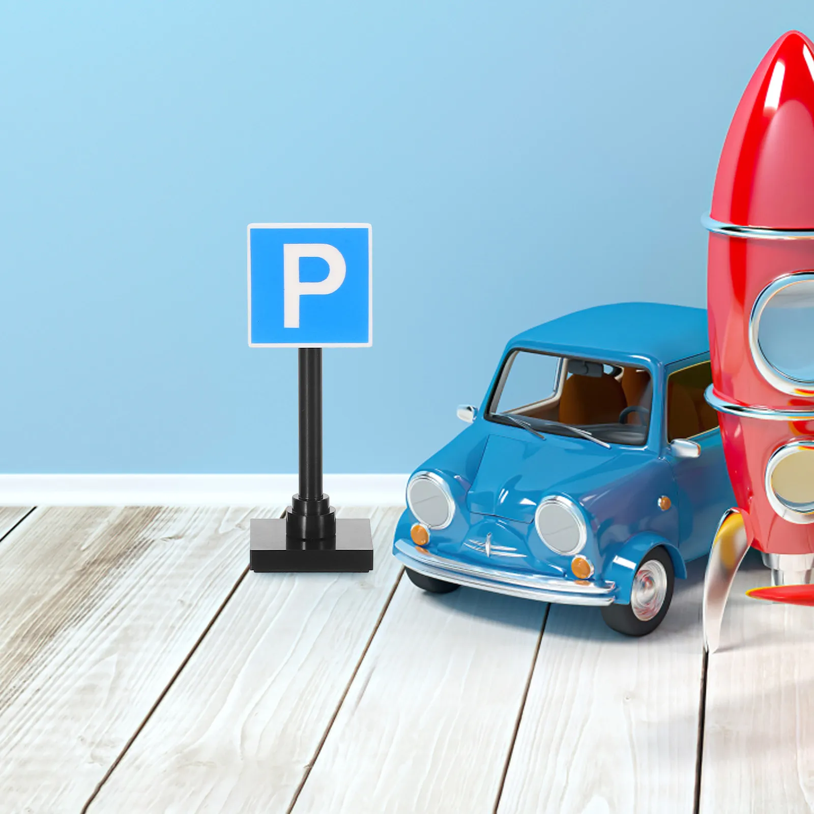 

1Set Traffic Sign Accessories City Street Miniature Scene Pretend Signal Lights Set for Kids Learning