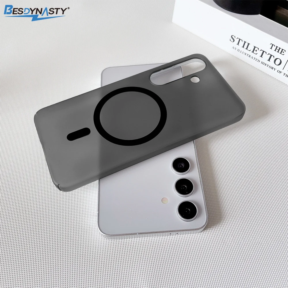 Funda magnética para carga inalámbrica Magsafe, funda dura translúcida mate para Samsung S26 Ultra S25 S24 S23 S22 Plus FE S25 Edge