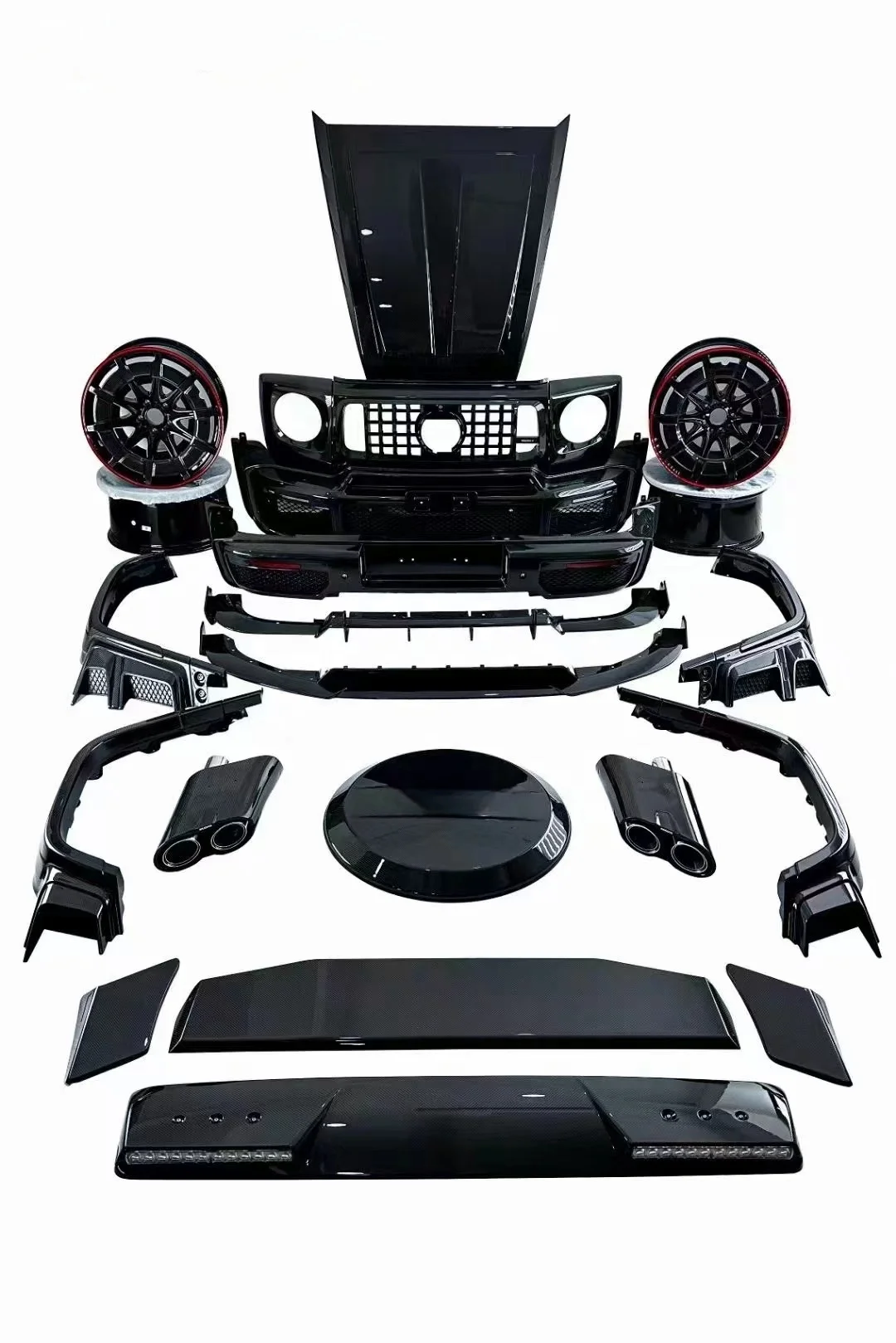 High Quality W464 W463 G63 Dry Carbon Fiber for Brbu Rocket G900 Style Bodykit for G-Class W464 G63 Widebody Kit 2