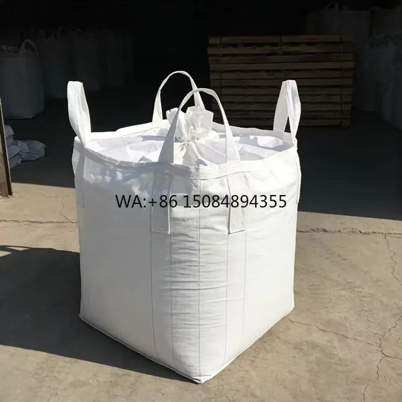 Custom Size 1 Ton Capacity Durable Flat Bottom Jumbo FIBC PP Big Bag Direct From China Flexo Printed