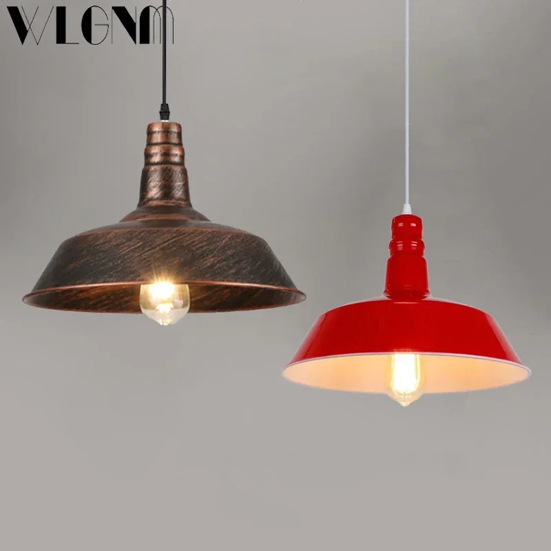 Modern Pendant Lamp Single Head Hanging Light American Loft Pendant Lamps Metal Indoor Lighting  Living Room Bedroom Decorantion