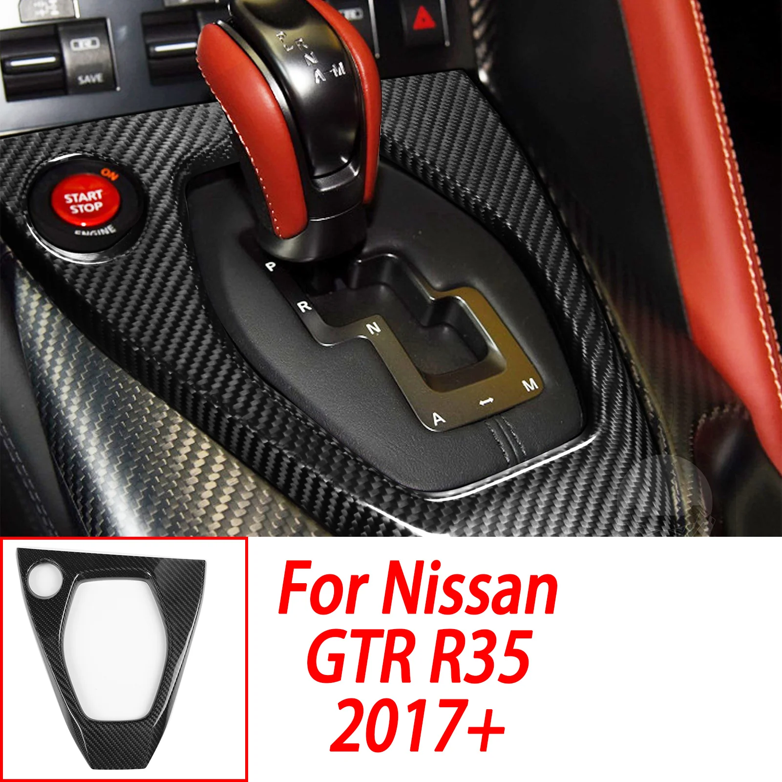 

For Nissan R35 GTR 2017 2018 2019 2020 2021 2022 2023 Matte/Gloss Dry Carbon Fiber Gear Shift Box Panel Cover Trim Shifter Frame