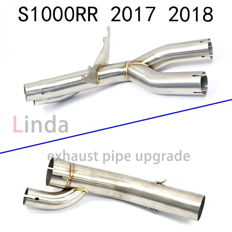 

For BMW S1000RR 2017 2018 51mm exhaust Motorcycle exhaust system Modify Middle Link Pipe stainless steel Exhaust Pipe Fit