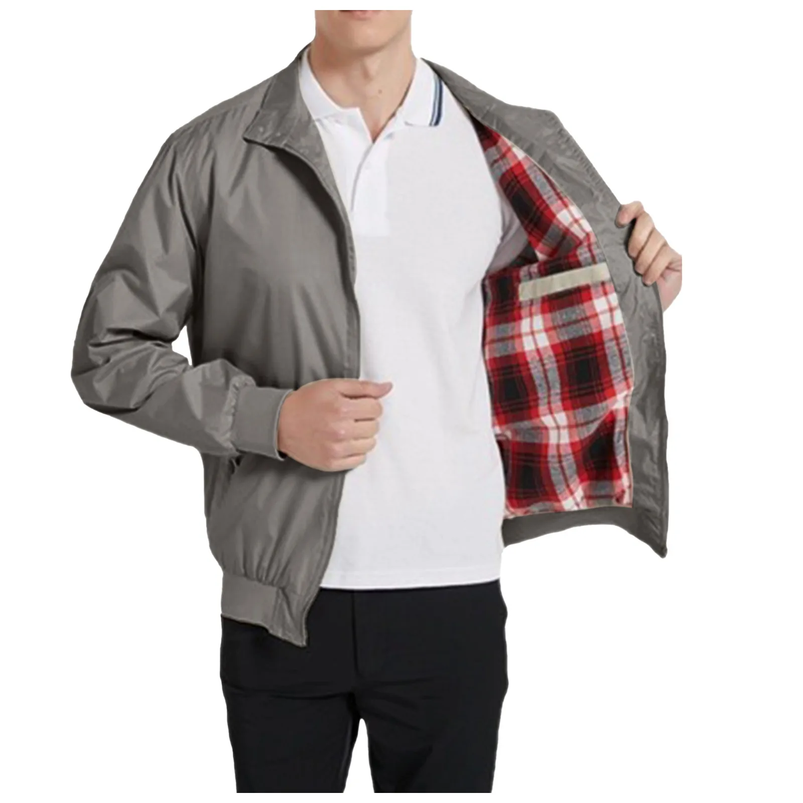 

Men's Fashion Work Jacket 2024 Male Casual American Retro Khaki Standing Collar Jackets Men Lapel Windproof Motorcycle Jacket