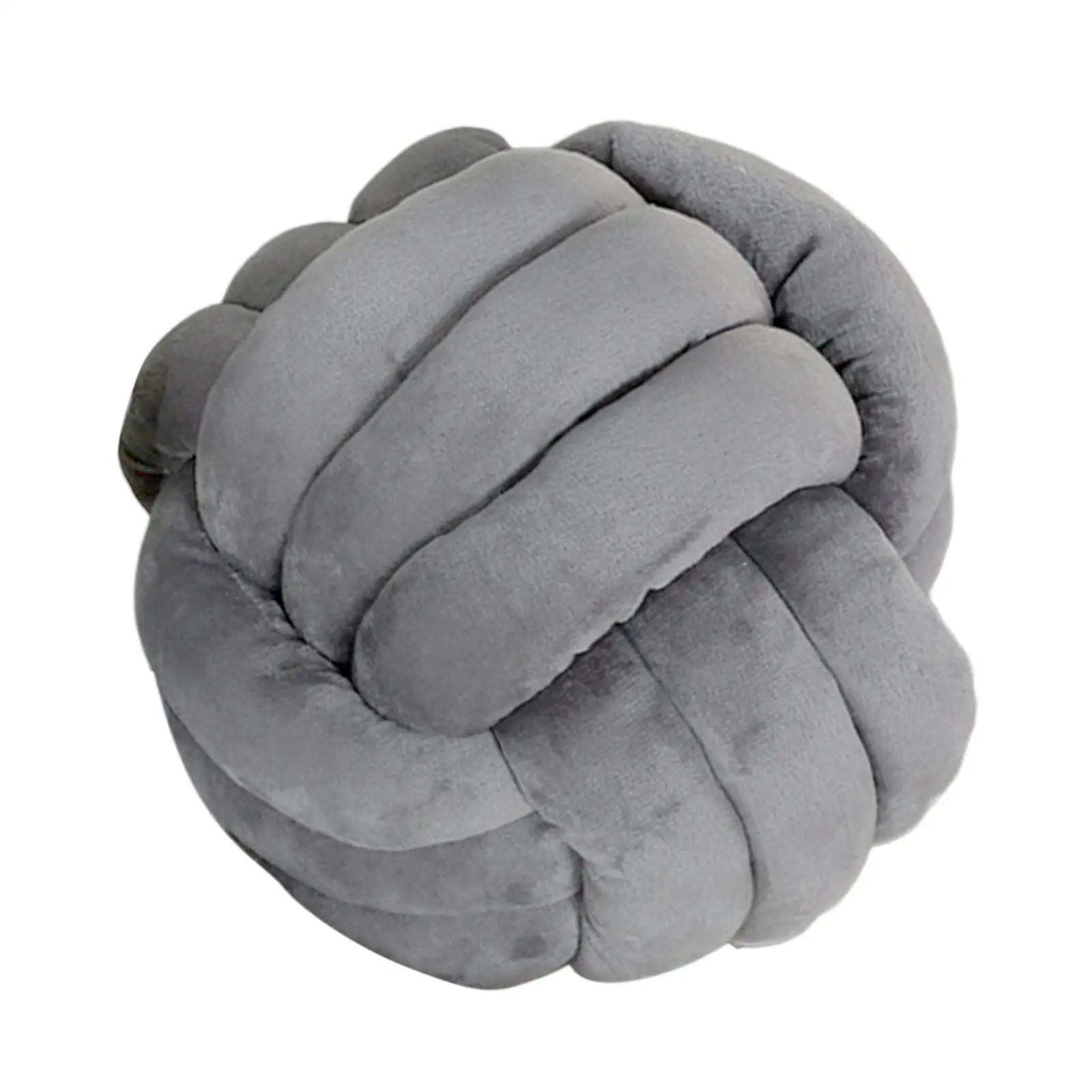 7.8inch Knot Ball Pillow Plush Throw Pillow Versatile Decorative Handmade Sofa Decoration for Kids Room Dark Gray Lightweight