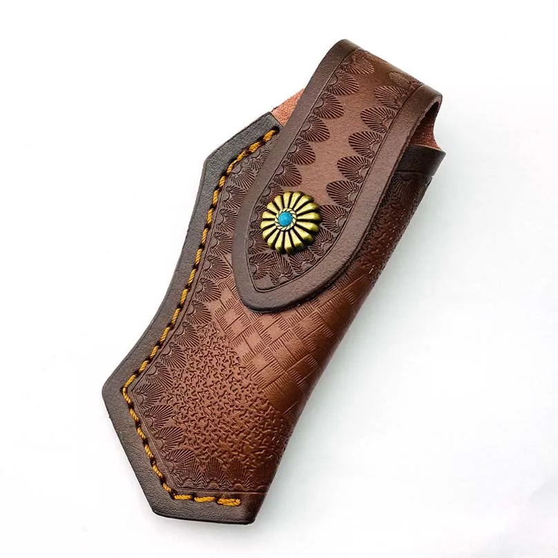 11 Patterns Genuine Cowhide Folding Knife Sheath Cow Leather Scabbard Storage Bag Case Holder For Swiss Army Knife Pliers Tools