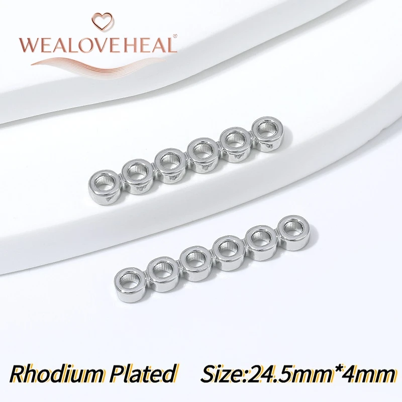 18K vergoldete Messing-Flachperlenverbinder mit mehreren Löchern, 2-10 Loch-Optionen, DIY-Zubehör für mehrsträngige Halsketten und Armbänder. – Detail 29