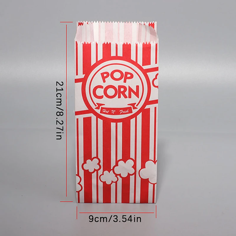 25pcs Popcorn Bags Popcorn Paper Bags Grease Proof Bags Popcorn Paper Packing Bags Popcorn Packaging Oil Resistant Paper Bags