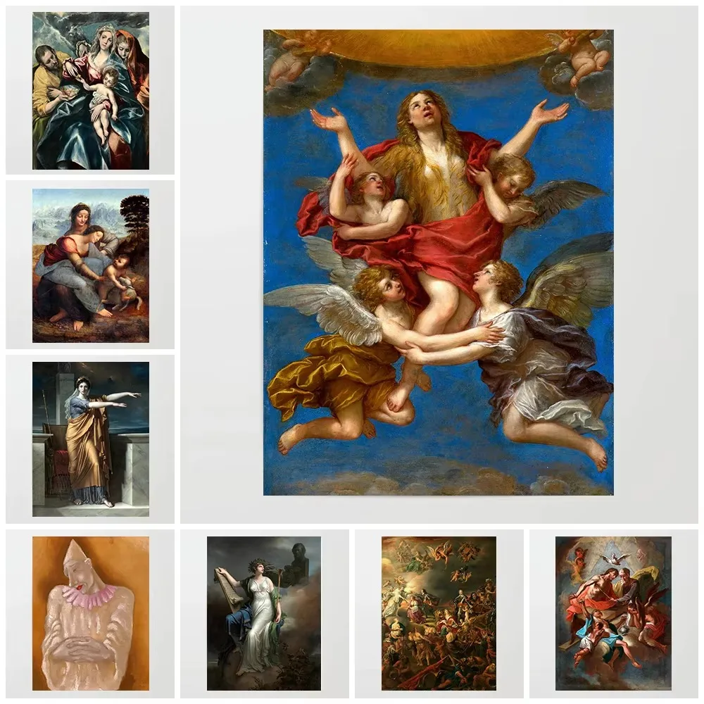 Kit de pintura al óleo por números con figuras alegóricas, María Magdalena, la musa, poesía épica, lienzo para decoración de paredes, ideal para adultos, proyecto de bricolaje para el hogar, regalo.