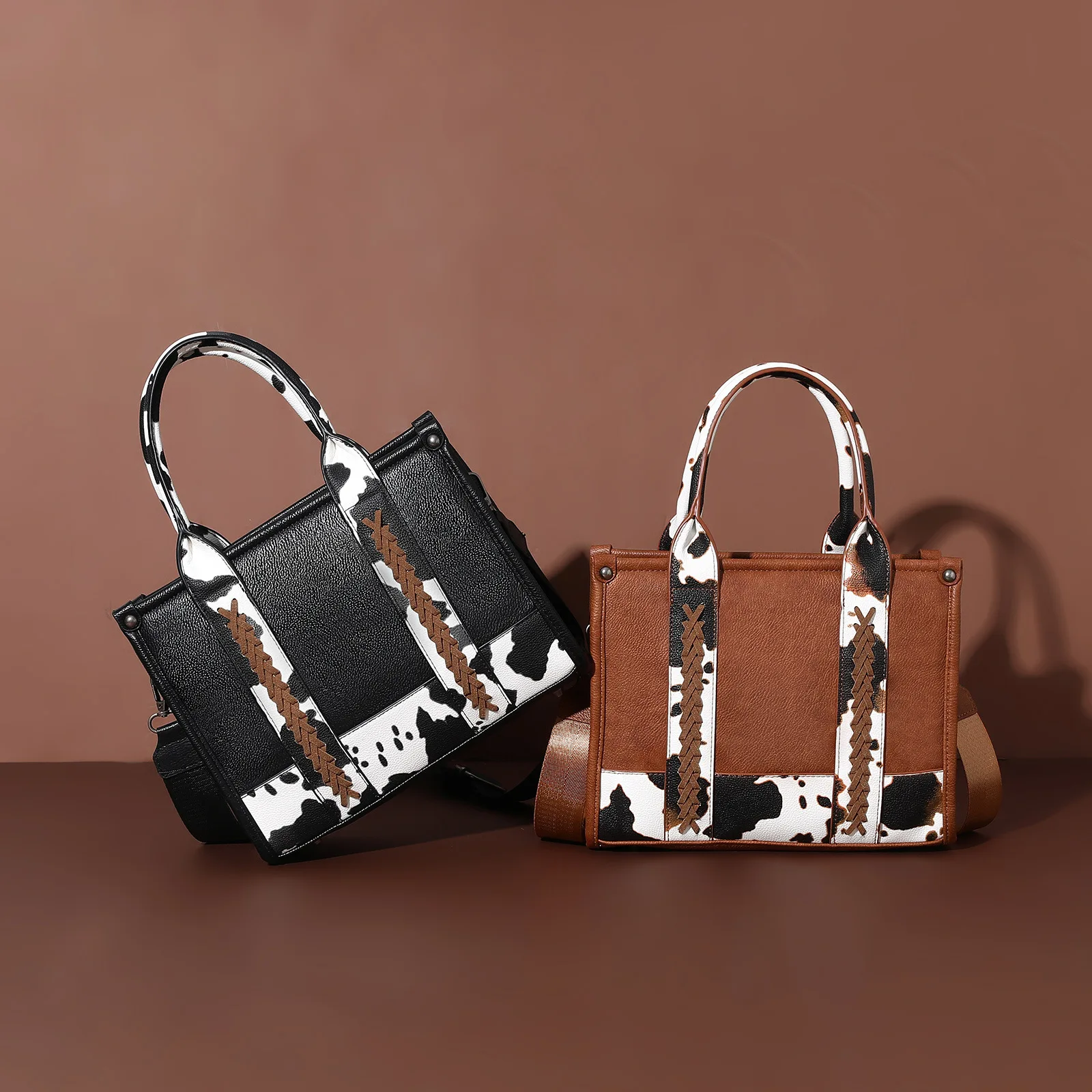 

European and American retro combination bag printed Western women's single shoulder Bohemian handbag crossbody bag