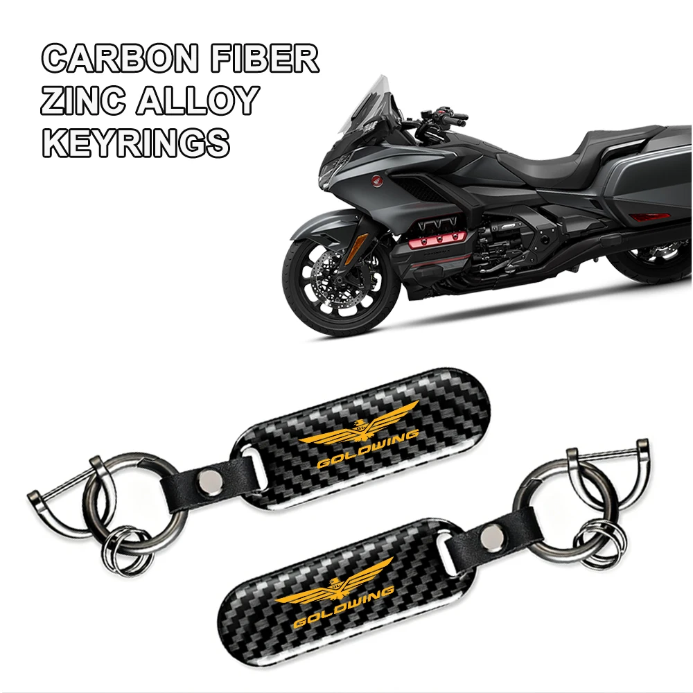 Llavero de fibra de carbono de aleación para motocicleta, regalos para Honda Goldwing 1800, Goldwing GL1800, LG F6B Tour Tank, Goldwing1800, 2 uds.