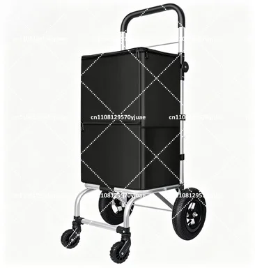 Aluminum Alloy Foldable Shopping Cart with 4-Wheel
