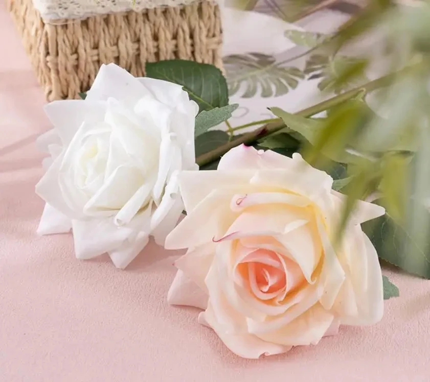 4 Stück Feuchtigkeitsspendende Künstliche Rosenblumen, Echt Aussehende Rosen, Hochzeitsdekoration, Blumenstrauß, Partydekoration, Heimdekoration, Foto-Requisiten – Detail 6