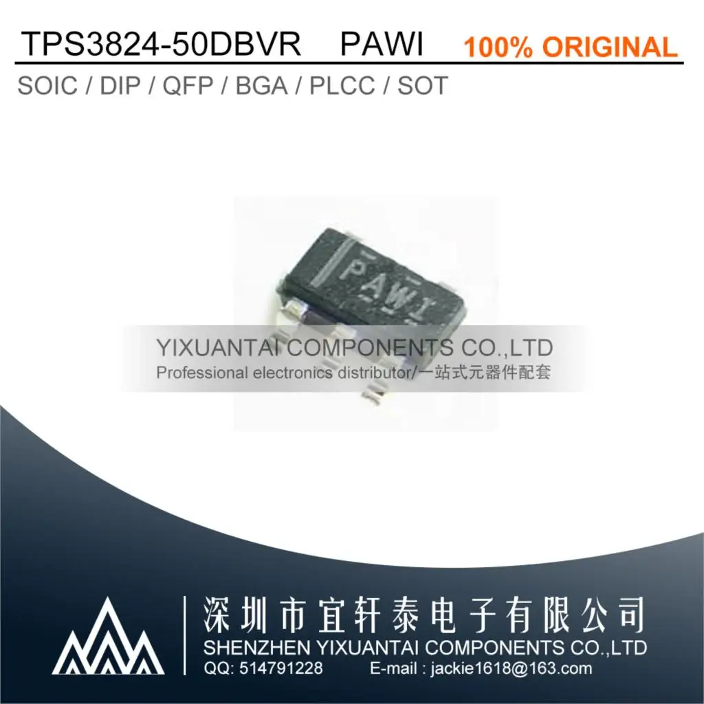 5pcs/Lot  TPS3824-50DBVR  TPS3824-50D  TPS3824  Marking:PAWI  IC SUPERVISOR 1 CHANNEL SOT23-5 New Original