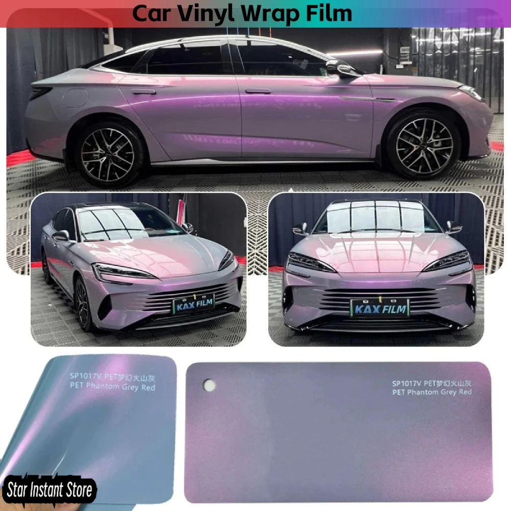 

Fantasy Volcanic Ash Vinyl Wrap, PET Glossy Chameleon Car Film, Self Adhesive Vinyl Sticker