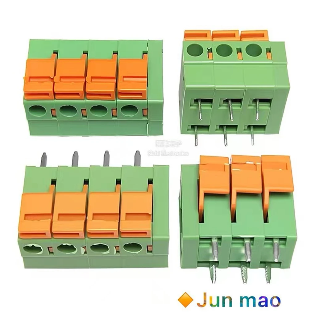 5pcs Spring type KF141V/KF141R-2.54MM can be spliced with straight and bent plug-in terminals 2/4/6/8/10/12P