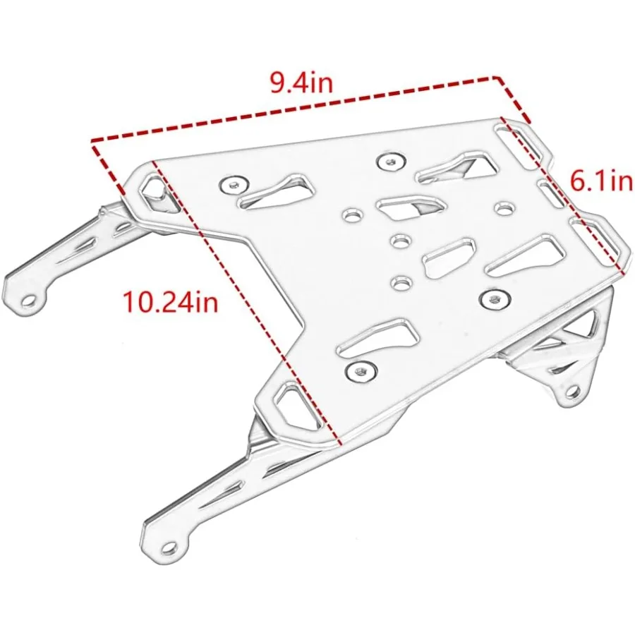 رف خلفي CRF300L متوافق مع موديلات رالي CRF 300L وCRF300L من 2021 إلى 2025 حامل أمتعة ذيل الدراجة النارية باللون الفضي #3