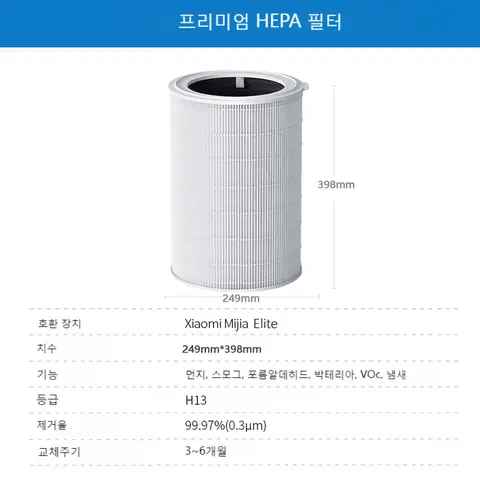 샤오미 헤파 필터 엘리트 Y-600 샤오미 활성탄 필터 엘리트 Y-600, 샤오미 공기 청정기 엘리트 Y-600