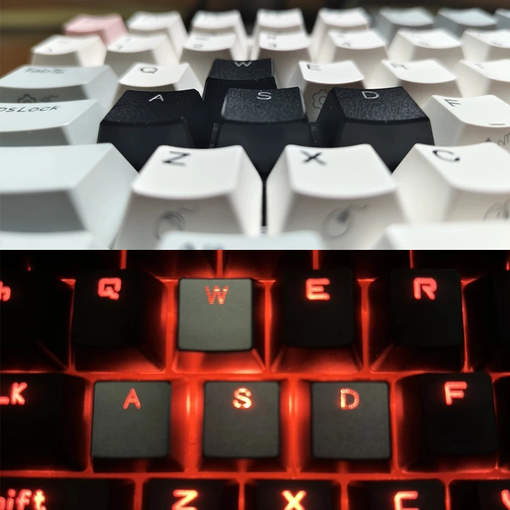 1U Metal Keycaps XDA CNC Backlit WASD Direction QWERASDF Aluminum Alloy Metal Keycaps Wooting Mechanical Keyboard