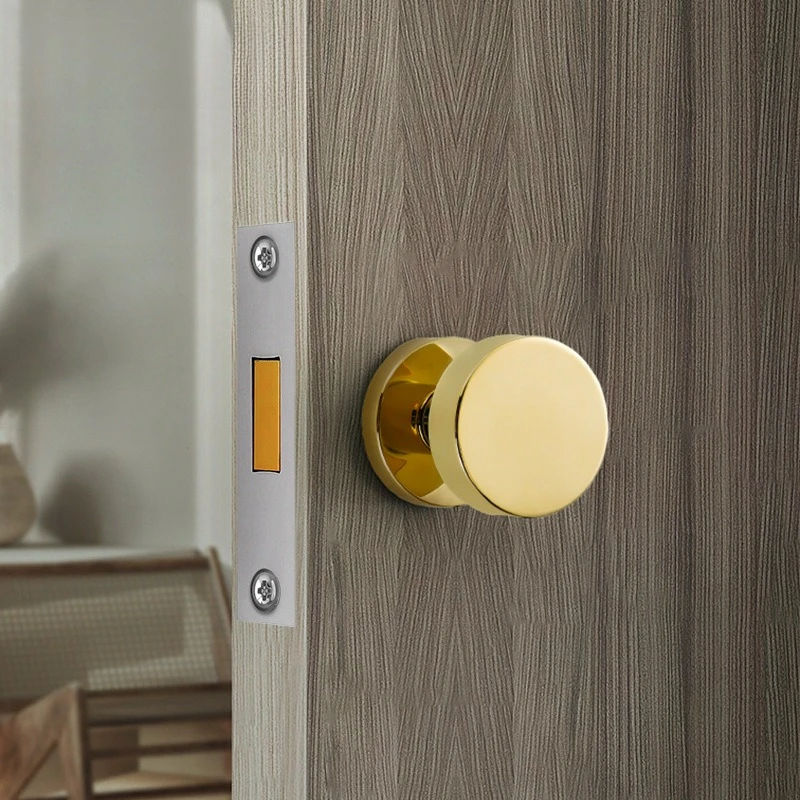 Invisible Door Lock Single-sided Lock Secret Lock Indoor Bedroom Background Wall Door Hidden Handle Small Keyhole Round Handle