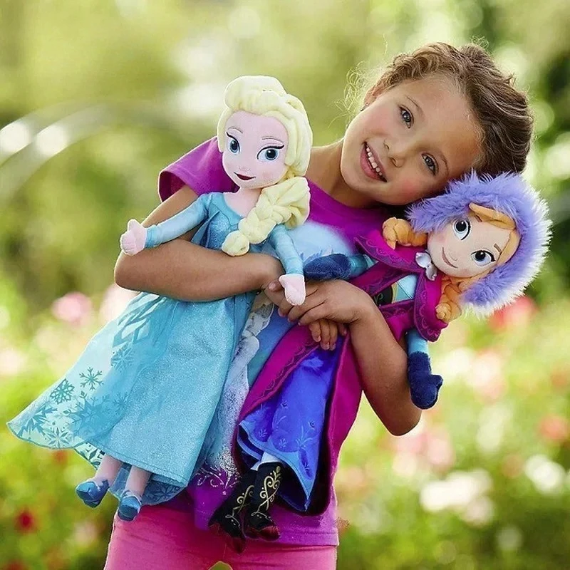30-40cm Dsn Cartoon Frozen Princess Plush Toy Anna Doll Snow Queen Princess Anna Elsa Soft Stuffed Animal Toys Birthday Gifts
