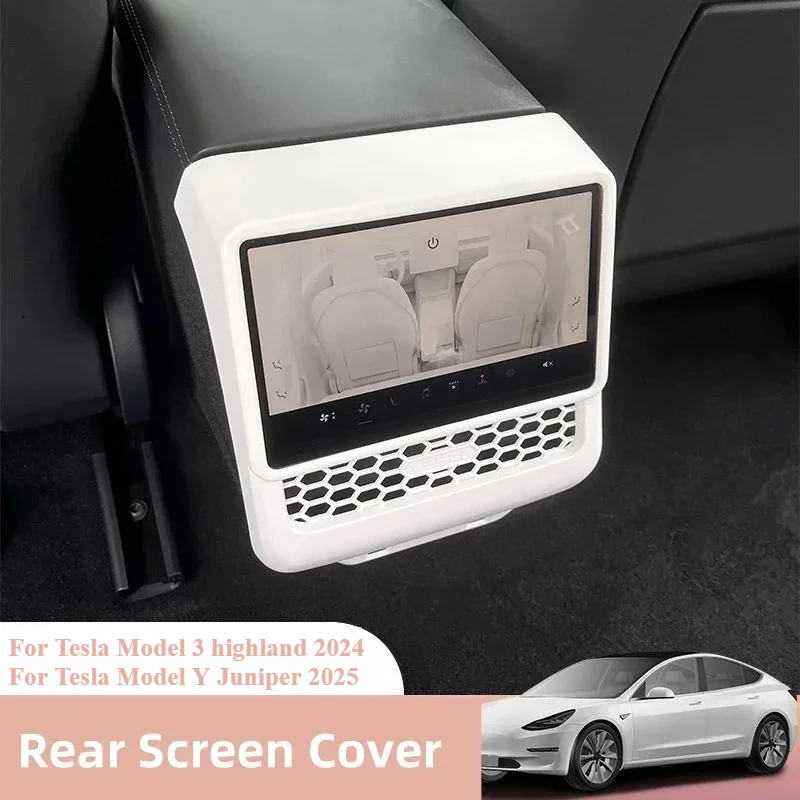 

Rear Screen Cover For Tesla Model 3 Highland Model Y Juniper ABS Frame Back Air Vent Trim Protective Cover Interior Accessories