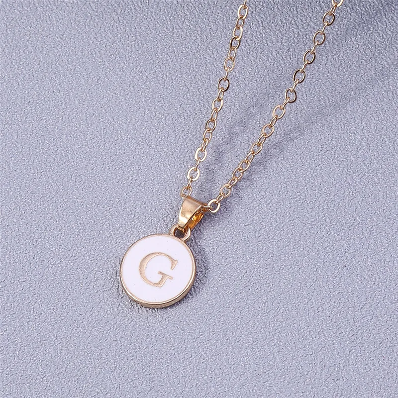 Aihua Minimalistische Initiale Emaille Weiß Schwarz A-Z Buchstaben Halskette für Frauen Alphabet Anhänger Schmuck Geburtstag Geschenke Großhandel – Detail 17