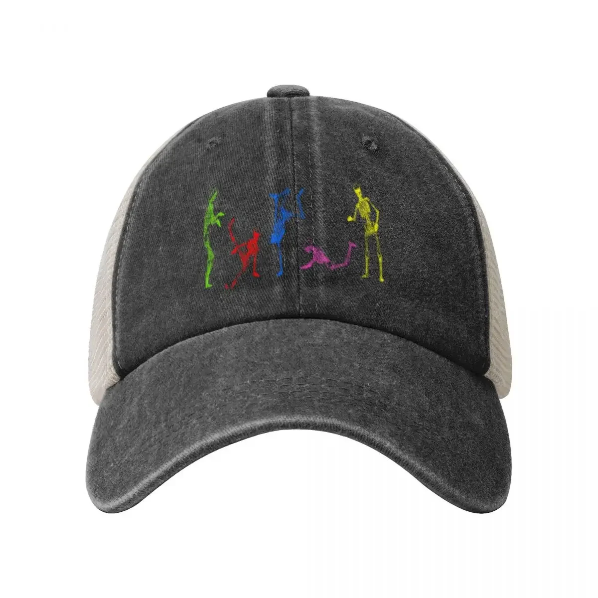 Funny Neon Old School 80s Retro Break Dancing Skeletons Baseball Cap Streetwear Mountaineering Beach Men's Baseball Women's