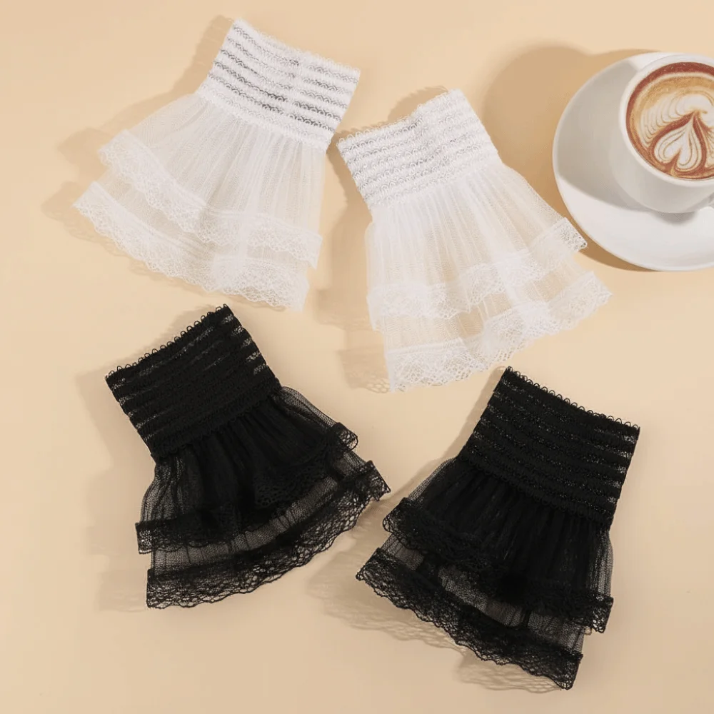 

Fashion Lace Ruffled Wrist Fake Sleeves Cuffs Comfortable Soft Fake Cuff Costume Accessory Wrist Cuff Stage Performance