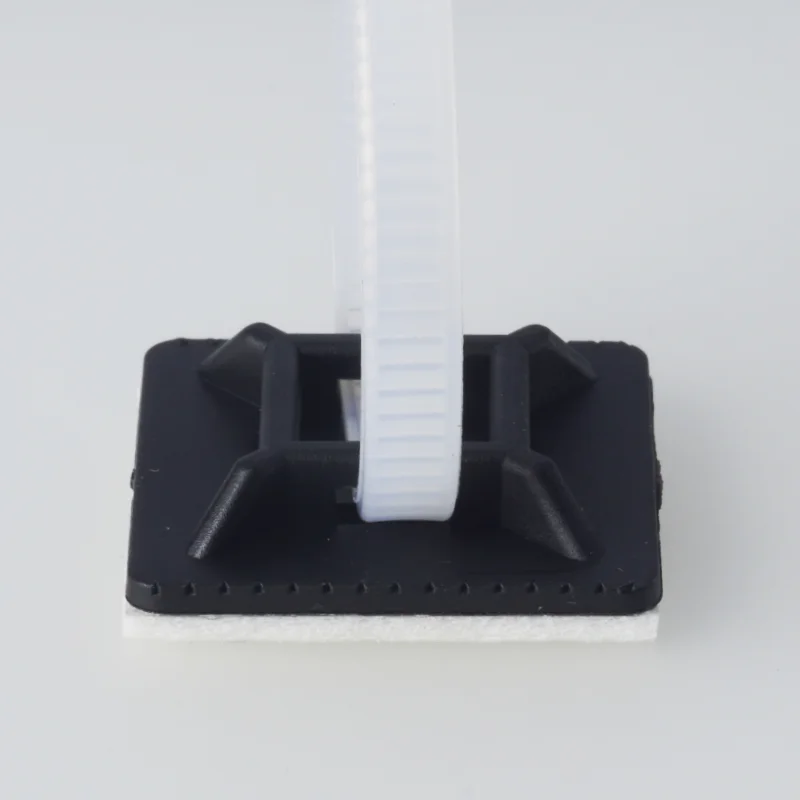 100pcs Self-adhesive Zip Tie Holder Cable Tie Mount Heavy Duty Stick On Wire Management Clips Flange Organizer Fixation