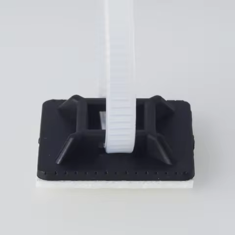 100pcs Self-adhesive Zip Tie Holder Cable Tie Mount Heavy Duty Stick On Wire Management Clips Flange Organizer Fixation