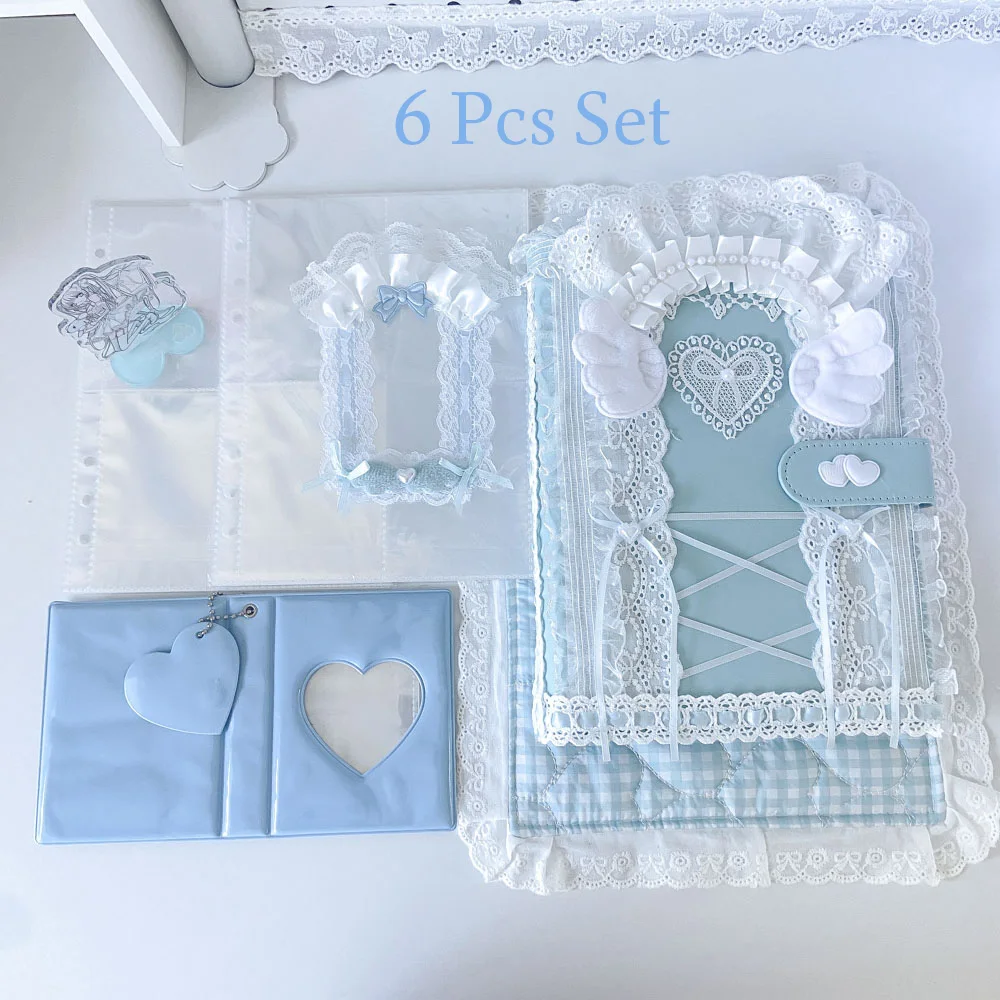 ensemble-de-6-pieces-pour-collection-de-photocartes-–-album-a-reliure-a5-coquette-20-pages-interieures-presentoir-kawaii-porte-cartes-en-dentelle-et-nappes