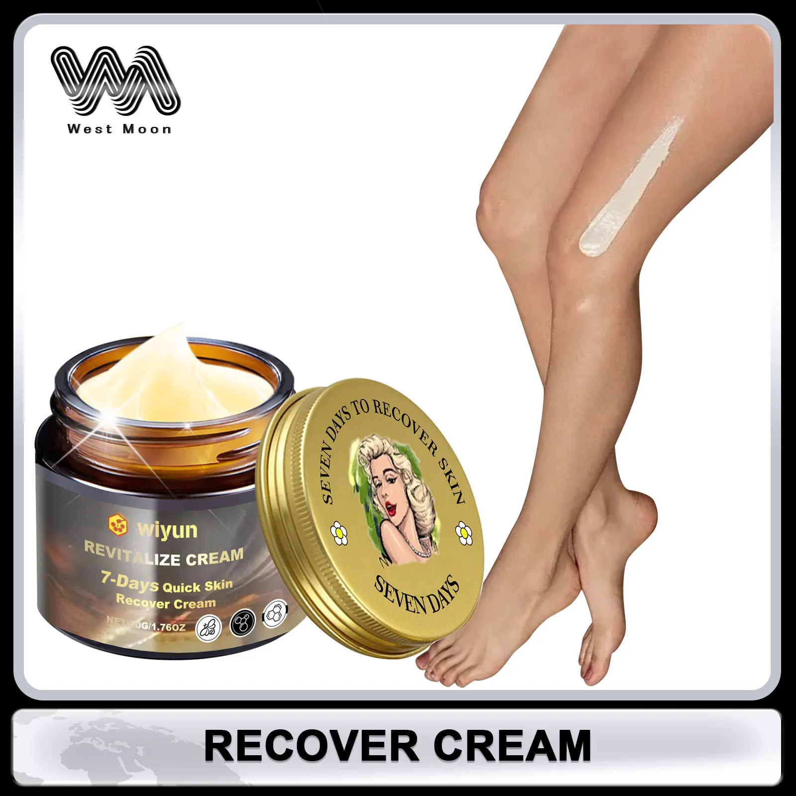 Ginger Recovery Cream for Whole Body 7 Days Revitalize Repair Danaged Skin Increase Elasticity Fade Fine Lines Smoothing Lotion