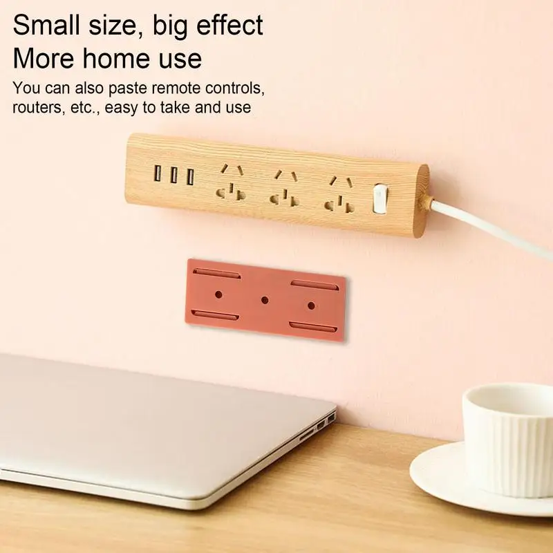 Power Strip Holder Fixator No Hole Plug-in Wall Hanging Socket Fixer Strong Loading Wall Fixer for WiFi Router Paper Towel Box